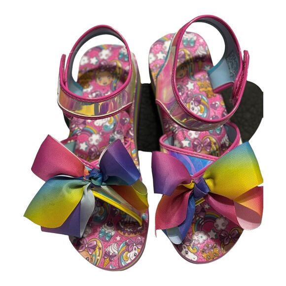 NEW Nickelodeon Jojo Siwa Girls Size 6 Rainbow Unicorn Big Bow Sandals - Picture 3 of 10
